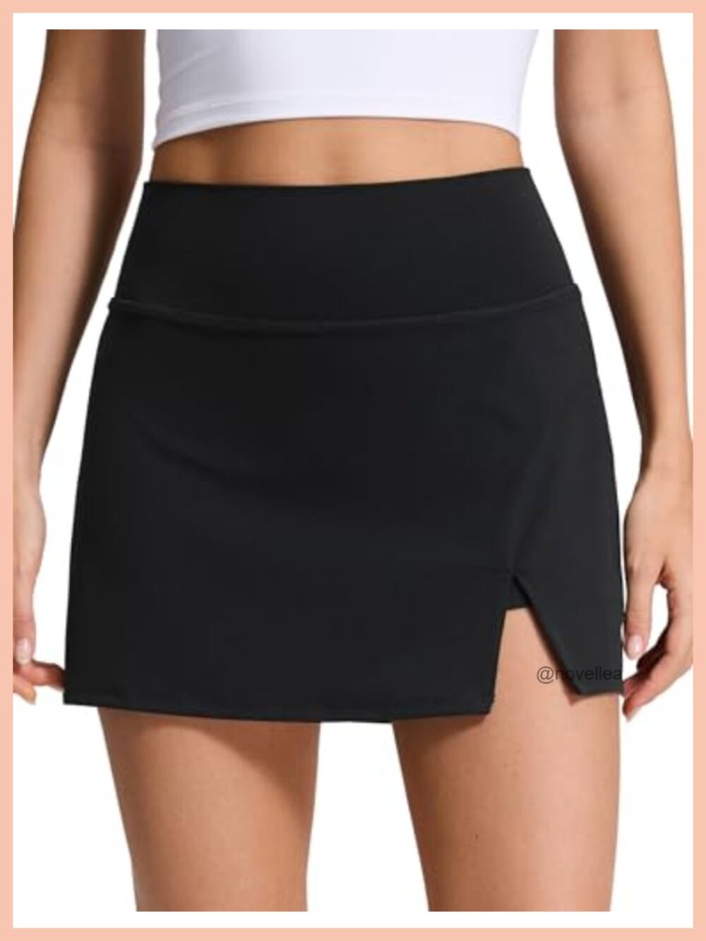 High Waisted Front Slit Golf Skort with Pockets, 4-Way Stretch